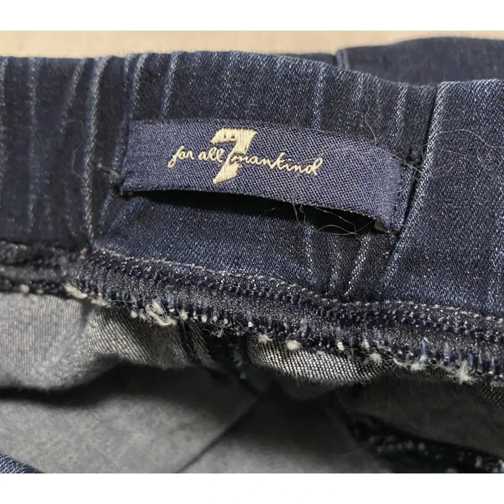 7 for all Mankind Skinny Jeggings Size 27 Dark Denim Jeans Studded Jeweled Legs - Picture 7 of 14